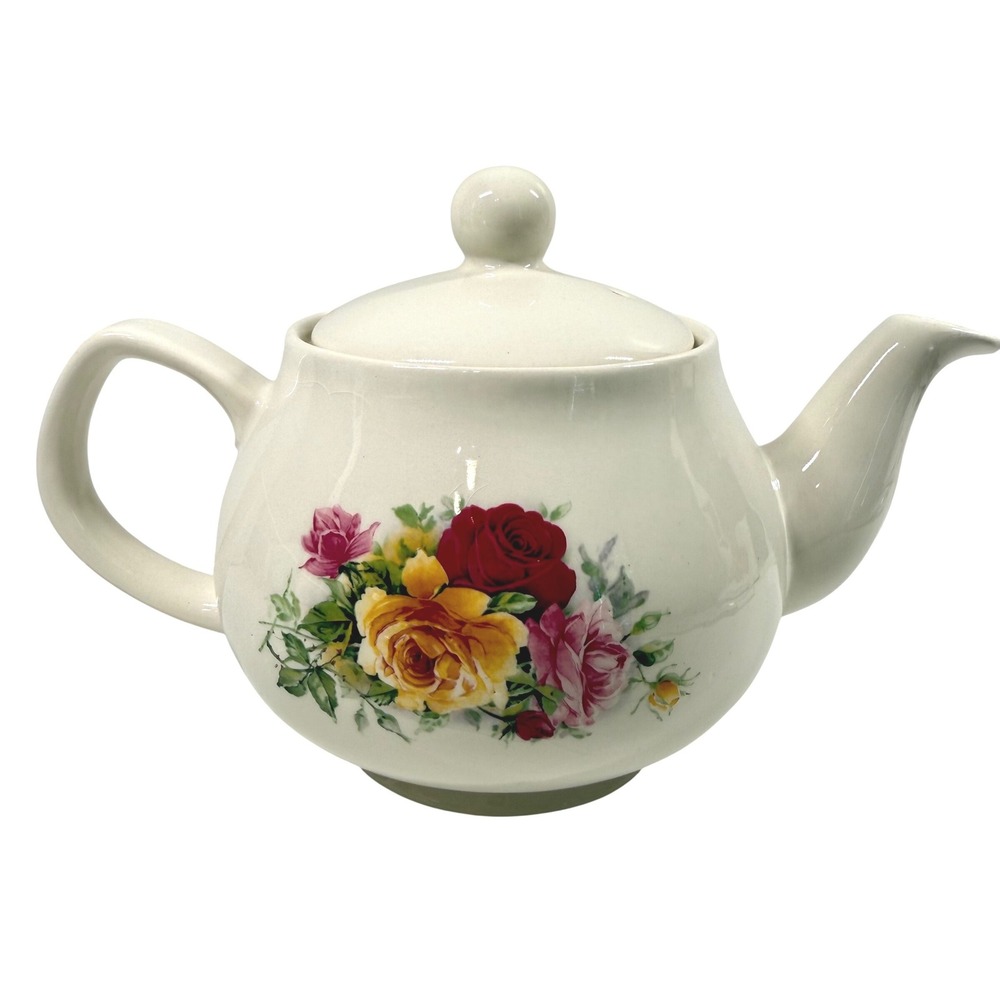 Vintage Price Kensington Potteries Made In England Floral Rose Ceramic Teapot UK